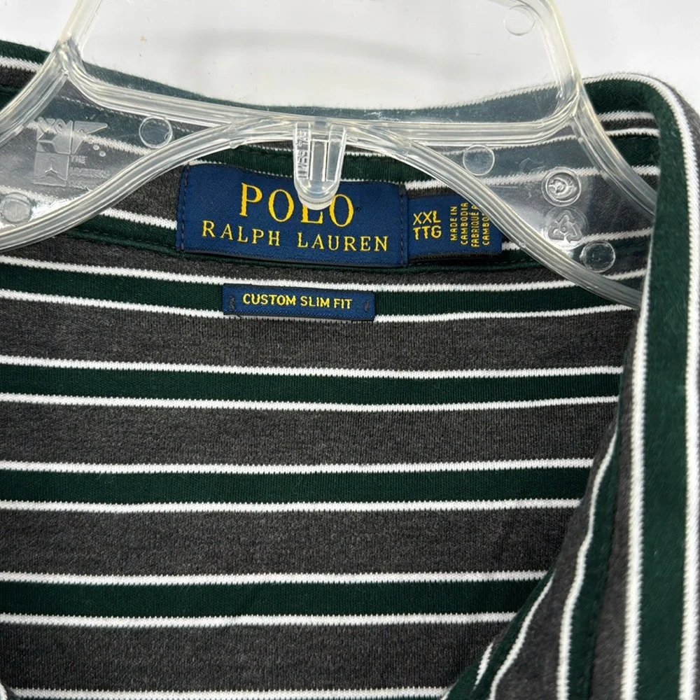Polo Ralph Lauren Stripped Custom Slim Fit Polo Mens Sz XXL TTG